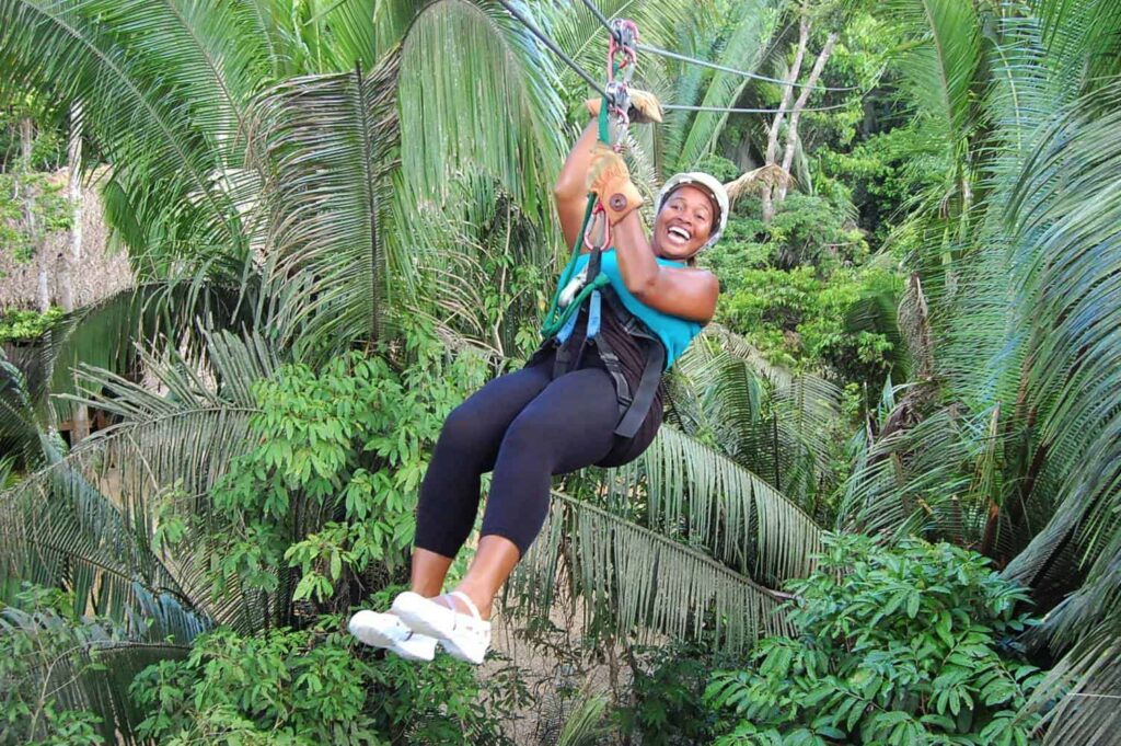 zip lining lady